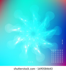 Abstract bright blurry shape, snowflake and aurora.