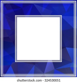 Abstract bright border with blue and violet triangles.