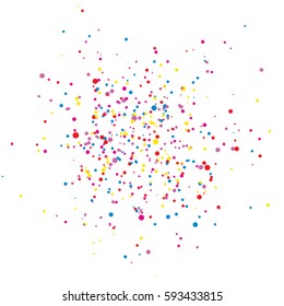 Abstract bright circles colored. Falling circular dots background. Vector circle confetti design pattern. Eps 10.