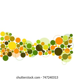 abstract bright circles and molecules on a light background.