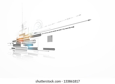 abstract bright circuit computer line technology business banner