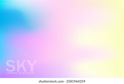 Abstract bright clear sky pastel gradient with soft colors combination. Vector background