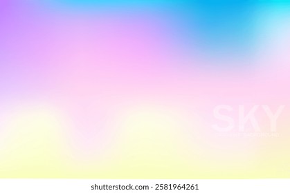 Abstract bright clear sky pastel gradient with soft colors combination. Vector background