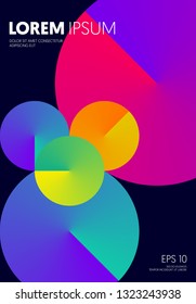 Abstract bright color circle gradient modern futuristic background decorative with geometric shape. Can be used for poster, backdrop, publication, brochure, leaflet, flyer, vector illustration