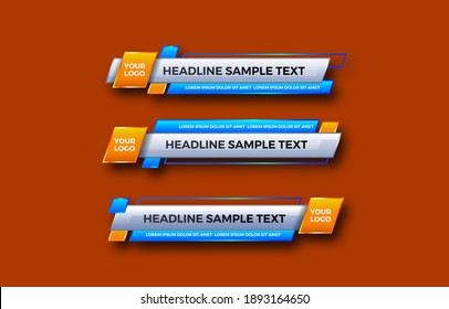 abstract bright color modern geometric lower third banner template design. Vector Illustration