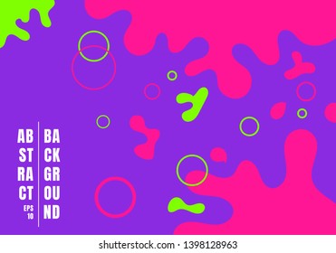 Abstract bright color poster background with fluid dynamic waves geometric shapes in trendy minimal style. Modern liquid splashes. Vector illustration