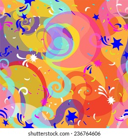 Abstract bright color seamless vector pattern. Can be used for cards, invitations, fabrics, wallpapers, scrap-booking, ornamental template for design and decoration, etc