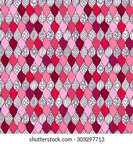 Abstract bright color seamless vector pattern. Endless doodle scale background. Can be used for cards, invitations, fabrics, wallpapers, scrap-booking, ornamental template for design and decoration. 