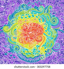 Abstract bright color seamless vector pattern. Endless doodle background. Can be used for cards, invitations, fabrics, wallpapers, scrap-booking, ornamental template for design and decoration, etc