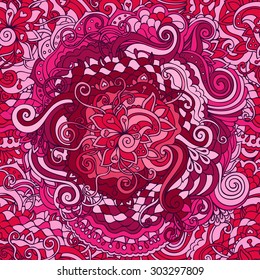 Abstract bright color seamless vector pattern. Endless doodle background. Can be used for cards, invitations, fabrics, wallpapers, scrap-booking, ornamental template for design and decoration, etc