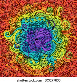 Abstract bright color seamless vector pattern. Endless doodle background. Can be used for cards, invitations, fabrics, wallpapers, scrap-booking, ornamental template for design and decoration, etc