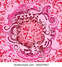 Abstract bright color seamless vector pattern. Endless doodle background. Can be used for cards, invitations, fabrics, wallpapers, scrap-booking, ornamental template for design and decoration, etc