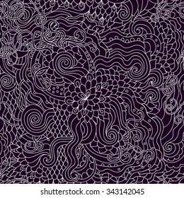 Abstract bright color seamless vector pattern. Endless doodle background. Can be used for cards, invitations, fabrics, wallpapers, scrap-booking, ornamental template for design and decoration, etc