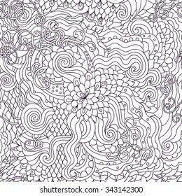 Abstract bright color seamless vector pattern. Endless doodle background. Can be used for cards, invitations, fabrics, wallpapers, scrap-booking, ornamental template for design and decoration, etc