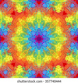 Abstract bright color seamless vector pattern. Endless doodle background. Can be used for cards, invitations, fabrics, wallpapers, scrap-booking, ornamental template for design and decoration, etc