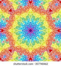 Abstract bright color seamless vector pattern. Endless doodle background. Can be used for cards, invitations, fabrics, wallpapers, scrap-booking, ornamental template for design and decoration, etc