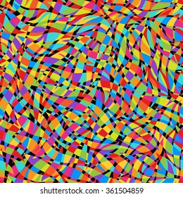 Abstract bright color seamless vector pattern. Endless mosaic  background. Can be used for cards, invitations, fabrics, wallpapers, scrap-booking, ornamental template for design and decoration, etc