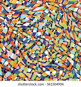 Abstract bright color seamless vector pattern. Endless mosaic  background. Can be used for cards, invitations, fabrics, wallpapers, scrap-booking, ornamental template for design and decoration, etc