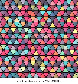 Abstract bright color triangles background. Geometric multicolor pattern for modern design. Vector