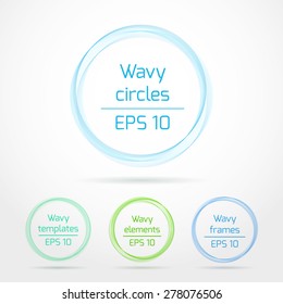 Abstract bright color wave. Vector isolated curly frame in the shape of circle for background of your design.