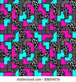 abstract bright colored geometric pattern in style of the 80s. vector illustration - eps 8