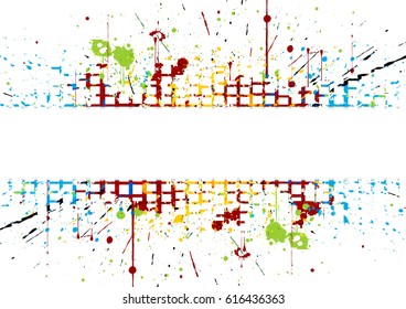 abstract Bright colored striped. splatter colored.