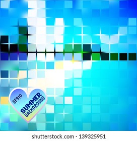 Abstract bright colored summer background mosaic for design