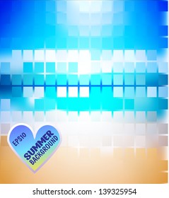 Abstract bright colored summer background mosaic for design