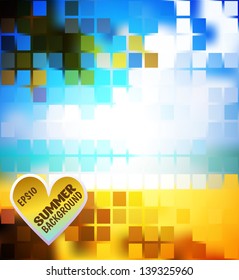 Abstract bright colored summer background mosaic for design