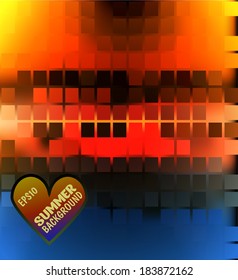 Abstract bright colored summer background mosaic for design