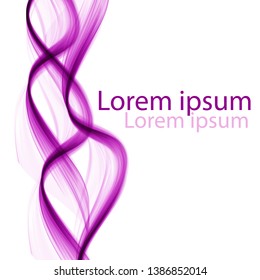 Abstract bright colored waves on a white background