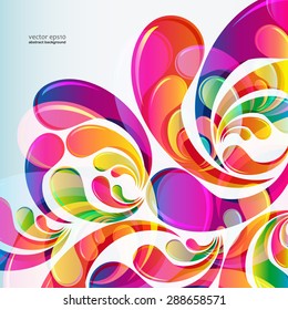 Abstract bright colorful arc-drop background. Vector.