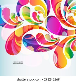 Abstract bright colorful arc-drop background. Vector.