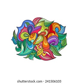 Abstract bright colorful background from curls isolated on white.Vector