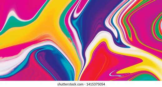 Abstract bright colorful background in the style of fluid art