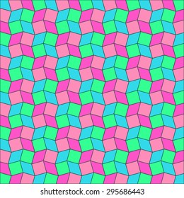 Abstract bright colorful geometric background of rhombus and square shapes