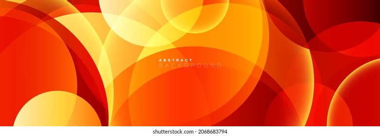 Abstract bright colorful gradient circles background. Modern simple overlap geometric pattern creative design. Minimal style vibrant dynamic shapes texture elements. Vector illustration