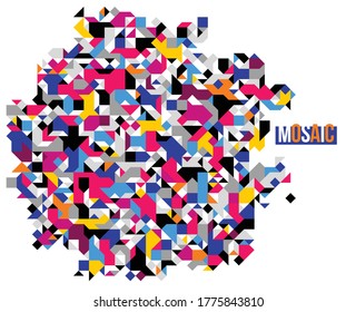 Abstract bright colorful mosaic vector background, artistic design element trendy modern style, texture beautiful digital art.