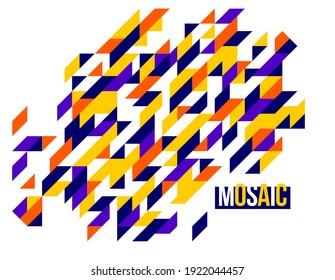 Abstract bright colorful mosaic vector background, artistic design element trendy modern style, texture beautiful digital art.