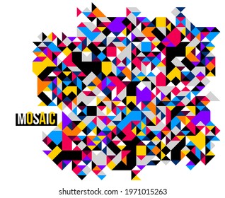 Abstract bright colorful mosaic vector background, artistic design element trendy modern style, texture beautiful digital art.