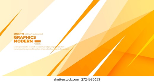 Abstrato brilhante e colorido sobreposição triângulo banner fundo. Elemento de padrão de formas fractais de cor laranja no design de conceito de fundo branco. Vetor Eps10