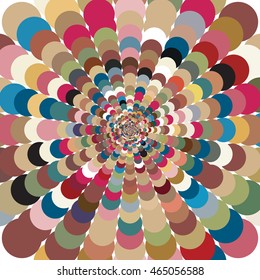 Abstract bright colorful patterned mosaic background. Motley abstract background with bright circles creating a pattern. Followed gradually increases from the center
