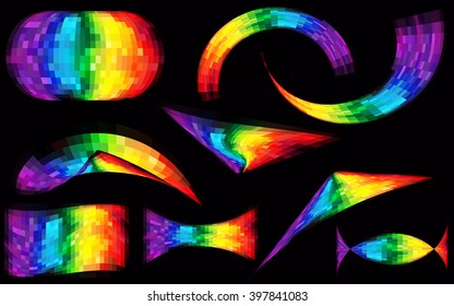 Abstract bright and colorful rainbow background in geometric style. Vector illustration.