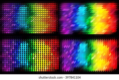 Abstract bright and colorful rainbow background in geometric style. Vector illustration.