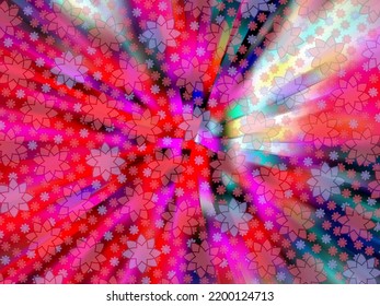 Abstract Bright Colorful Rainbow Starburst Background 