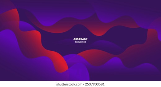 Abstract bright and colorful red combination purple wave background. Liquid color design with shadow. Liquid shape composition. Eps10.