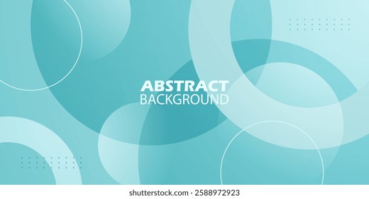 Abstract bright colorful turquoise green blue background. Simple overlap circle trendy pattern. Eps10 vector