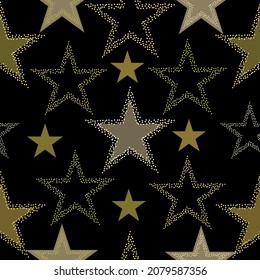 Abstract bright colorful universe, nebula night starry sky in rainbow colors. Stars background. Seamless vector.