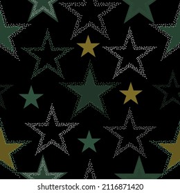 Abstract bright colorful universe, nebula night starry sky in rainbow colors. Stars background. Seamless vector.