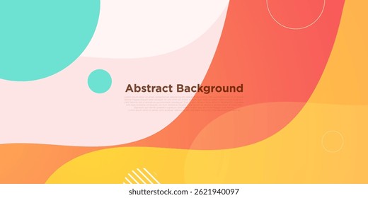 Abstract bright colorful wave fluid orange and green background. Trendy shapes pattern design for banner. Eps10 vector